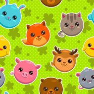 pattern with animal faces