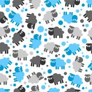 Seamless pattern with cute lambs