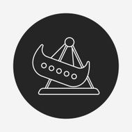 amusement park pirate ship line icon N4