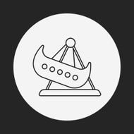 amusement park pirate ship line icon N6