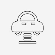 amusement park bumper cars line icon N9