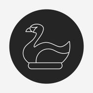 amusement park swan boats line icon N3