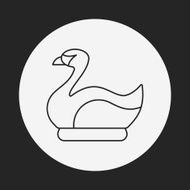 amusement park swan boats line icon N5