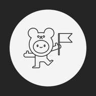 bear costume line icon N4