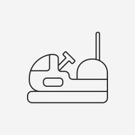 amusement park bumper cars line icon N13