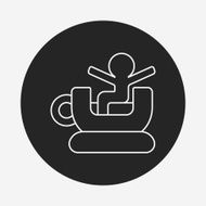 amusement park coffee-cup line icon N4