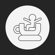 amusement park coffee-cup line icon N6
