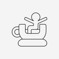 amusement park coffee-cup line icon N7
