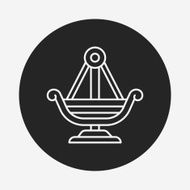 amusement park pirate ship line icon N8