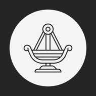 amusement park pirate ship line icon N10