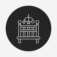 baby bed line icon N2