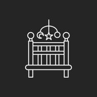 baby bed line icon N3