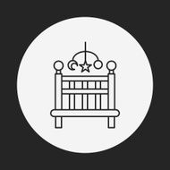 baby bed line icon N4