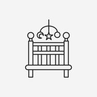baby bed line icon N5
