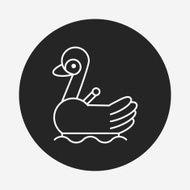 amusement park swan boats line icon N7