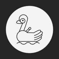 amusement park swan boats line icon N9