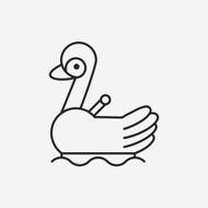 amusement park swan boats line icon N10