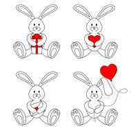 Contour valentine bunnies