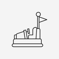 amusement park bumper cars line icon N17