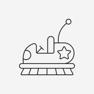 amusement park bumper cars line icon N25