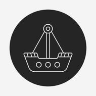 amusement park pirate ship line icon N12