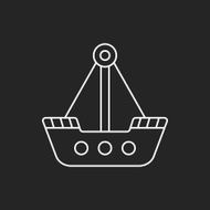 amusement park pirate ship line icon N13