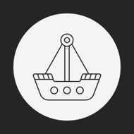 amusement park pirate ship line icon N14