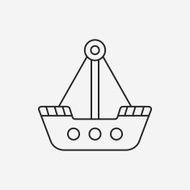 amusement park pirate ship line icon N15