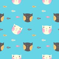 hand drawn cat seamless background N2