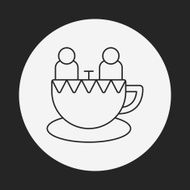 amusement park coffee-cup line icon N14