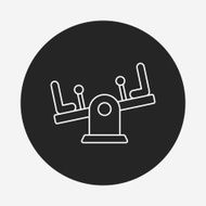 playground seesaw line icon N7