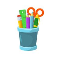 Pencils and stationery in a glass