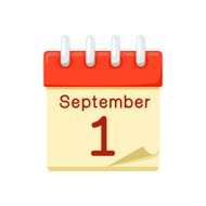 First of September date on calendar