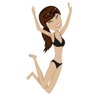 Jumping girl in bikini N2