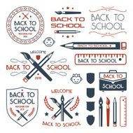 Back to school badges set