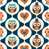 seamless cartoon birds pattern N2