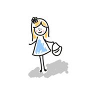 Girl walks Vector drawing