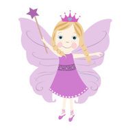 Cute puple fairytale vector