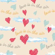 Cute love is in the air seamless pattern!