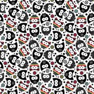 Cute seamless pattern with funny owls