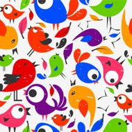 Seamless pattern with beautiful colorful birds