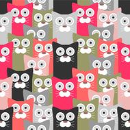 Seamless pattern with funny cats N3