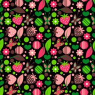 Colorful seamless pattern with nature elements