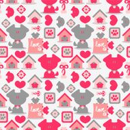 Seamless pattern with cute dogs