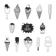 Vector collection of hand drawn ice cream N2