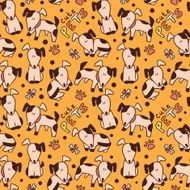 Seamless pattern with cute dogs N2