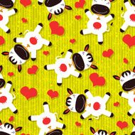 Seamless pattern with cute cows