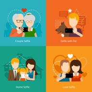 Vector selfie design concepts