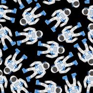 Astronaut seamless pattern Astronauts in black space Vector b