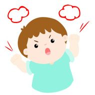 angry boy shout loudly on white background vector